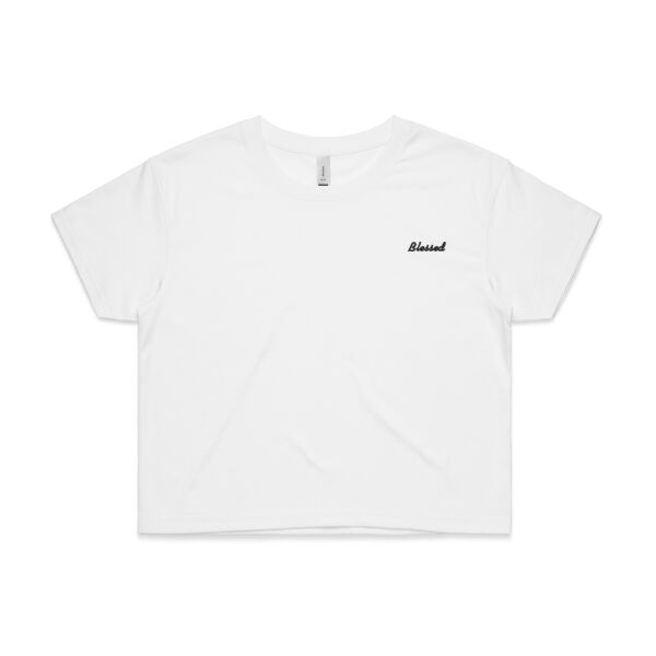 Blessed // Crop Tee // White Thumbnail