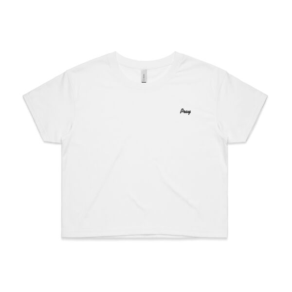 Pray // Crop Tee // White Thumbnail