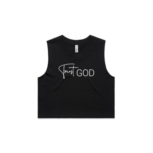 Trust God // Crop Tank // Black Thumbnail