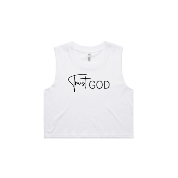 Trust God // Crop Tank // White Thumbnail