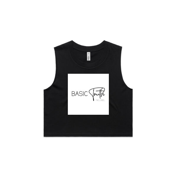 Basic Truth // Crop Tank // White on Black Thumbnail