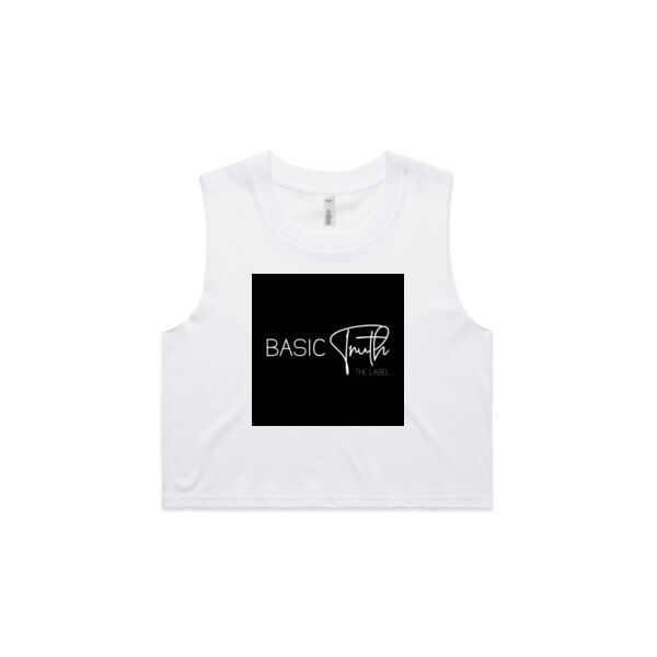 Basic Truth // Crop Tank // Black on White Thumbnail