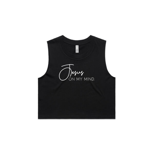 Jesus on my mind // Crop Tank // Black Thumbnail