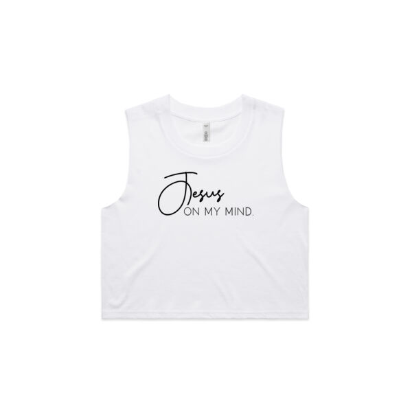 Jesus on my mind // Crop Tank // White Thumbnail