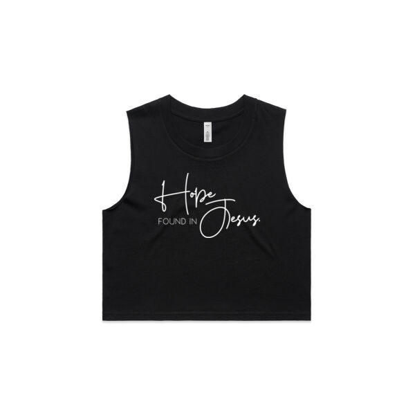 Hope found in Jesus // Crop Tank // Black Thumbnail