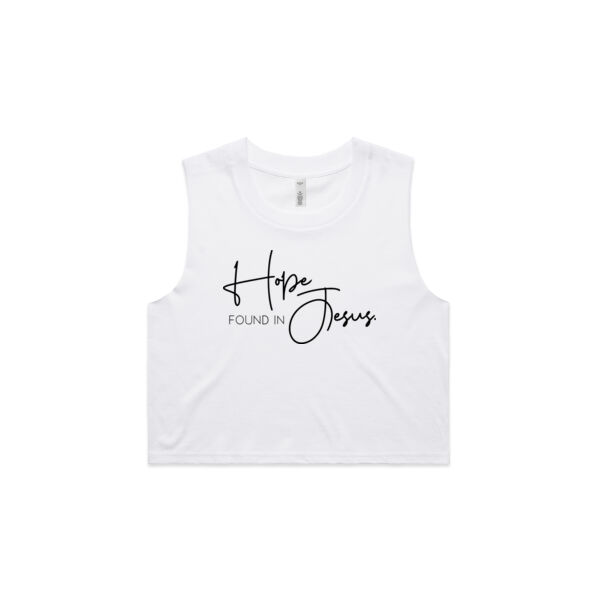 Hope found in Jesus // Crop Tank // White Thumbnail